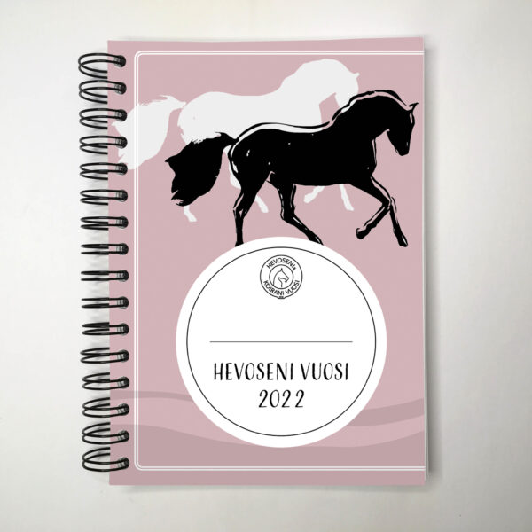 Hevoseni vuosi -kalenterin roosan värien kansi